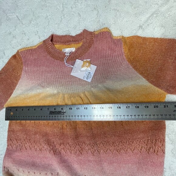 New LC Lauren Conrad Pullover Mock Neck Sweater Womens Medium Crochet Space-Dye - Picture 7 of 11